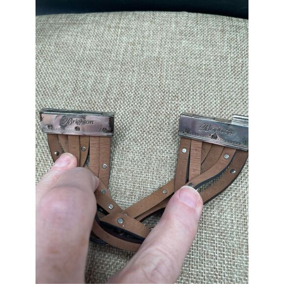 Brighton Thea Harlow Bronze Leather Braided Cuff Bracelet Studded Magnetic 7" - Picture 8 of 10